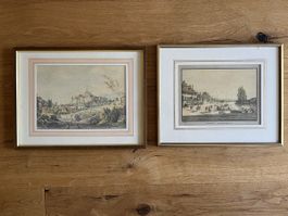 Aquarelle, Neuchâtel um 1820, gerahmt, Rarität! 🖼️🇨🇭(52)