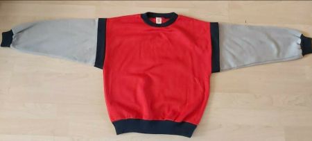 Rot Blau Grauer Pullover Gr. 164 Von KKK Neuwertiger Zustand