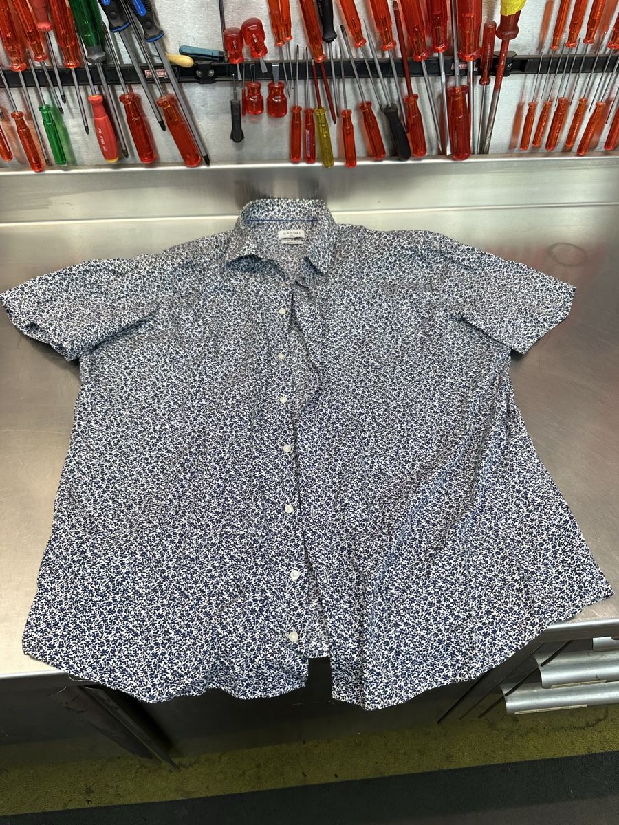 Camicie: Herren Hemd Canda blau weiss gemustert – Usato da Schwende venduto da weesli