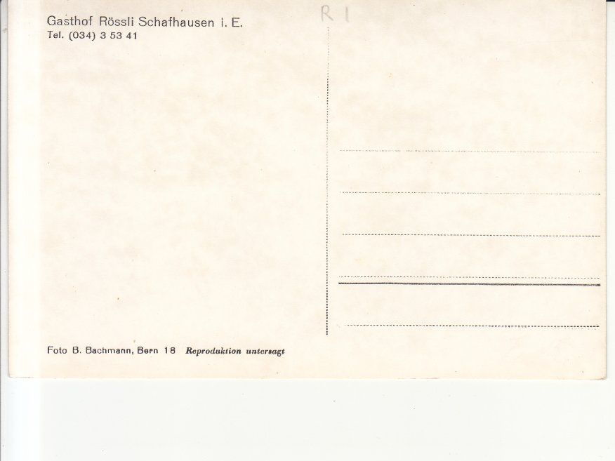 Cartoline postali: Schafhausen Rössli ca. 1940 – Usato da Bürglen TG venduto da StampGraf 1