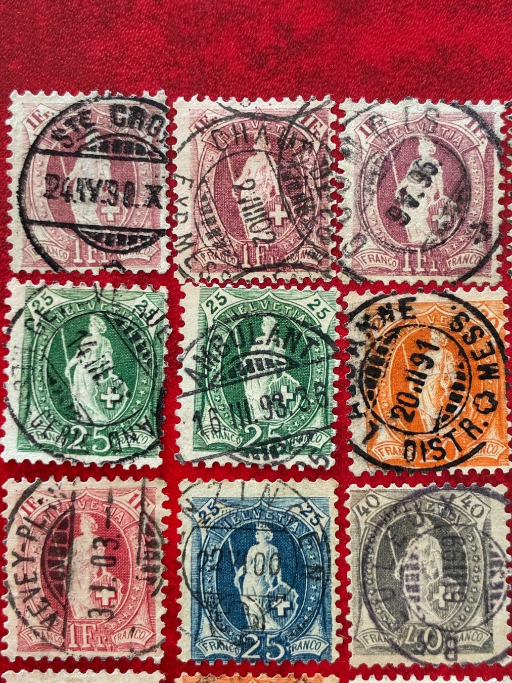 Tutti i francobolli: Helvétie debout. Divers. Cacher de Poste complet – Usato da Lausanne venduto da Choc-di.63 1