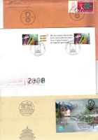 9 Sonderstempel China auf Seidenpapier etc. Schnäppchen TOP