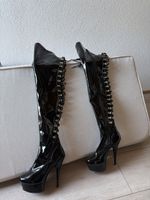 Bottes cuissardes Pleaser plateforme noir 