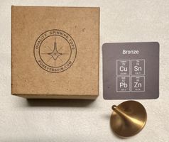Kreisel aus Bronze mit Box und Karte, ForeverSpin