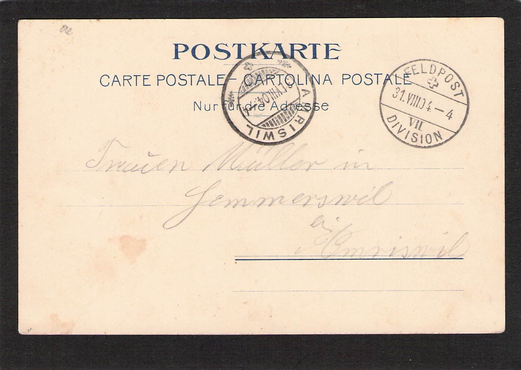 Cartoline postali: .Militär , gel. 1904 – Usato da Reichenburg venduto da Pipo-67 1