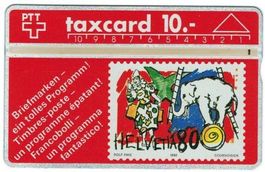 Taxcard P-21 (S021.b) 210D Zirkus Knie 100'000