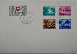 PP FDC Deutsch Satzmarken B56-60 1952
