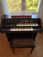 Elektronische Orgel GEM mit Pedal und Sitzbank braun