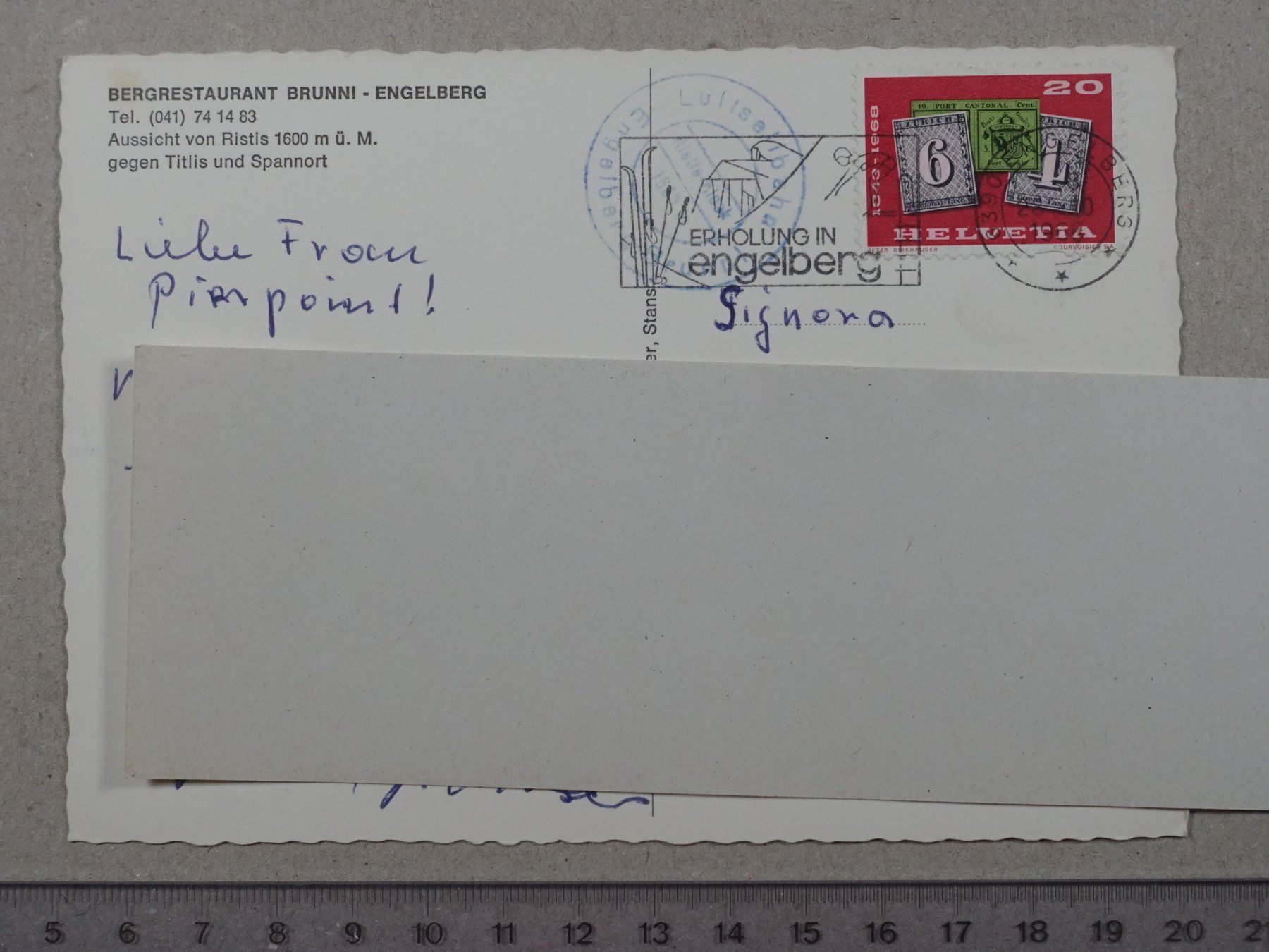 Cartes postales: Brunni - Engelberg, Bergrestaurant, 1968 – D'occasion à Lenzburg par fh1 1