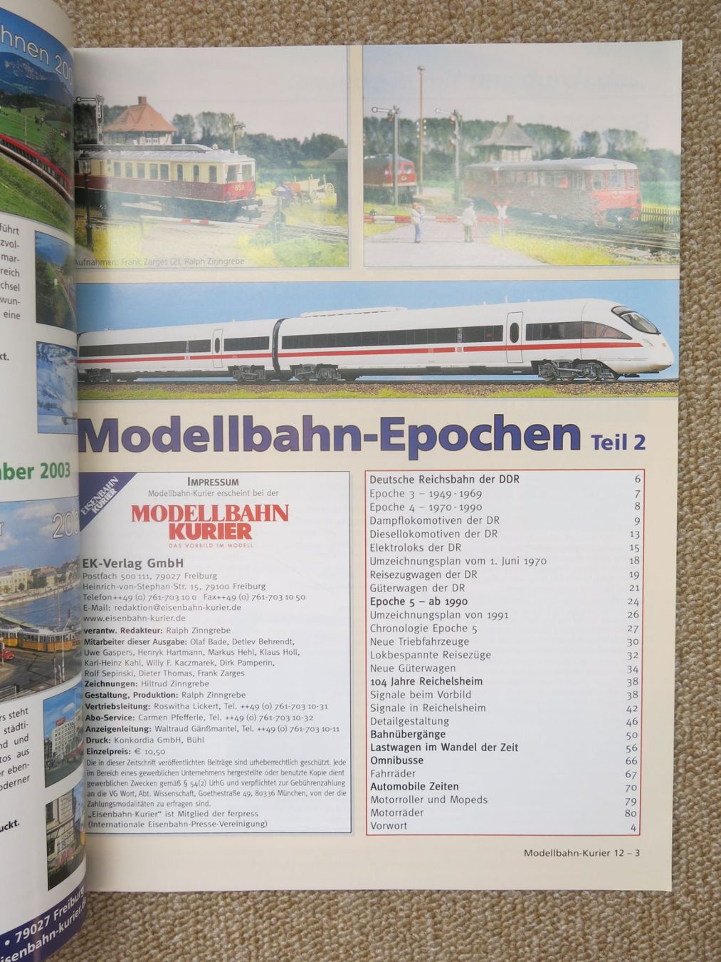 Riviste & Magazine: Modellbahn-Kurier 12 Modellbahn-Epochen Teil 2 2003 – Usato da Birsfelden venduto da myshop 1