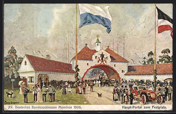 Cancelleria postale: München, XV. Deutsches Bundesschiessen  – Usato da Berlin venduto da bartko-reher