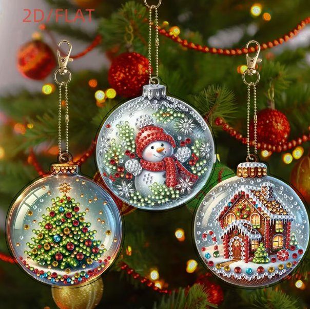 Bastelsets: Diamond Painting 4 Stück Weihnachtskugeln – Neu und originalverpackt aus Obergösgen von Diamond-Painting