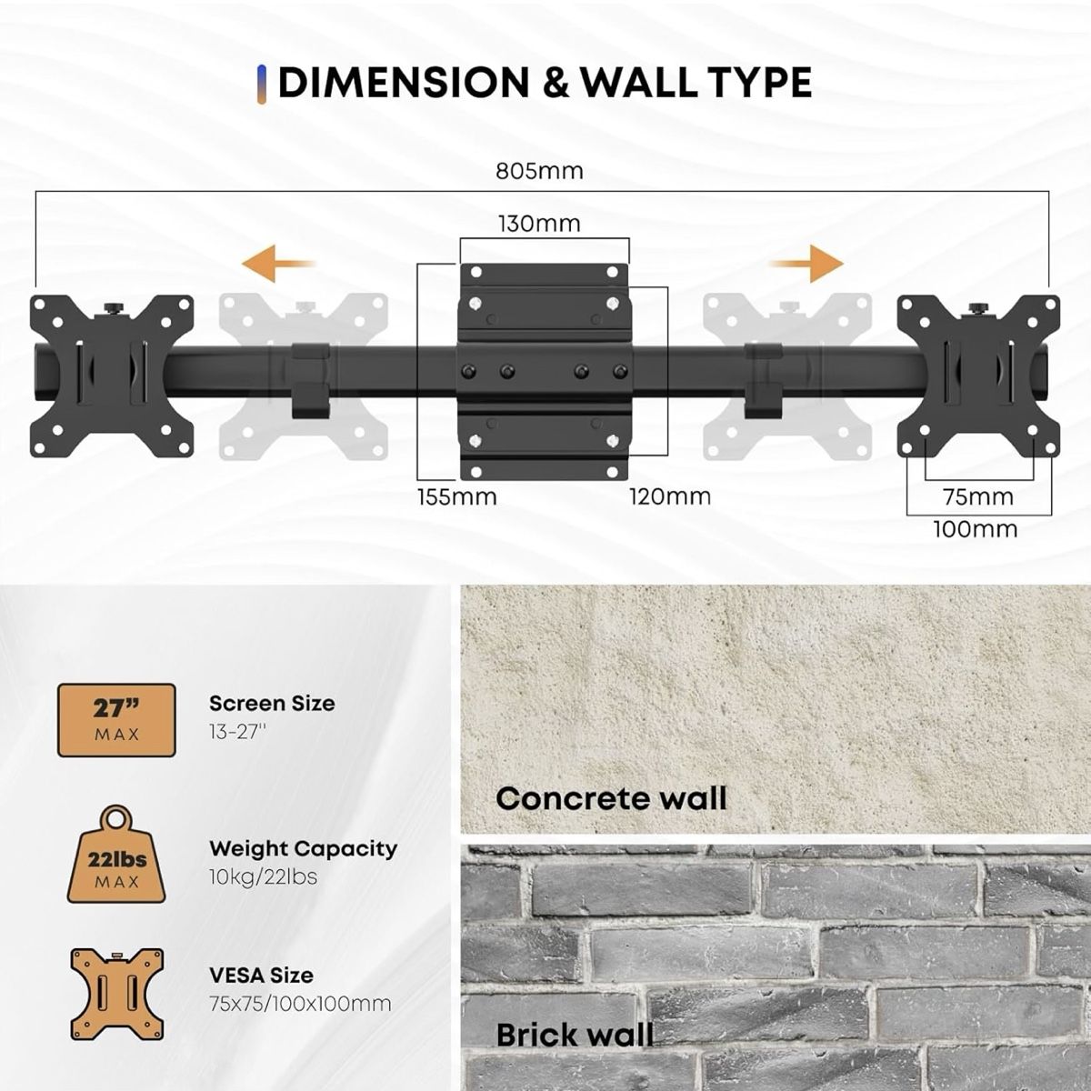 Staffa per monitor: Support mural pour deux moniteurs – Nuovo e nell'imballaggio originale da Morges venduto da robertomoreira 4