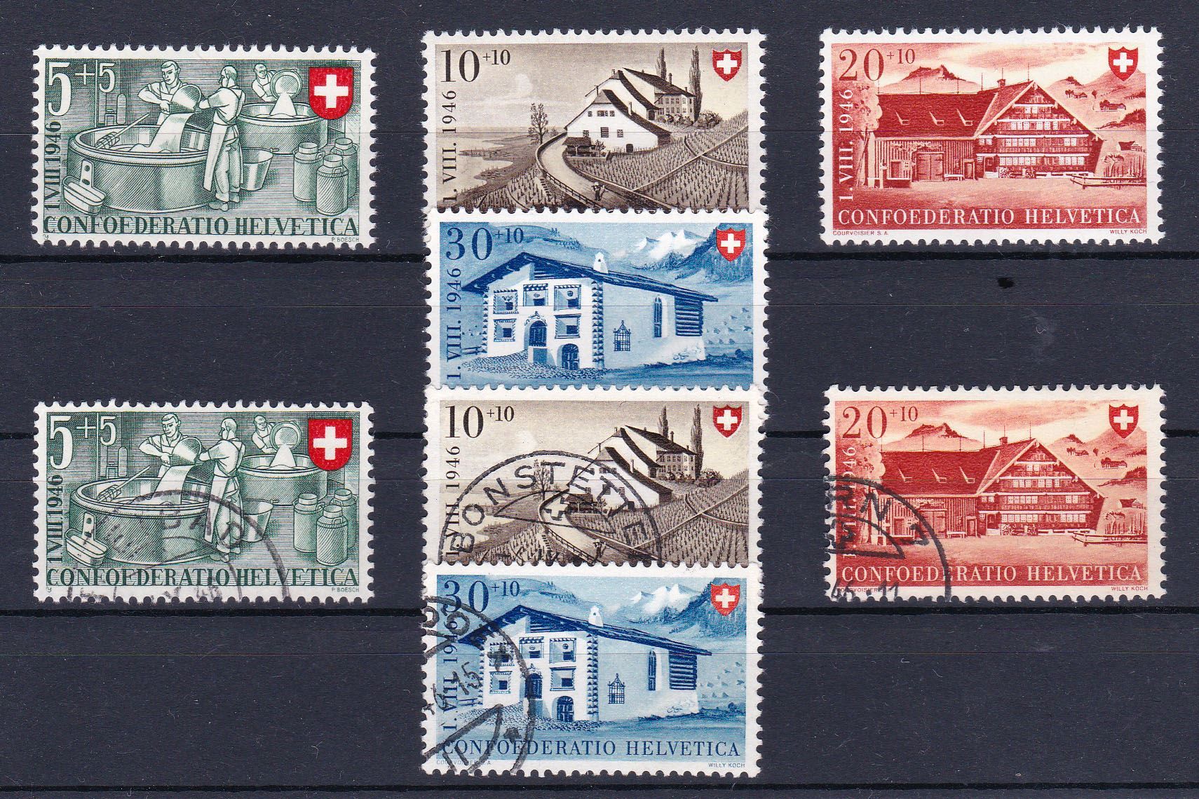 Tutti i francobolli: B30-33, je postfr. + gest., SBK 50.- – Usato da Wenslingen venduto da riger11