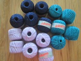 Alabama 100 % Baumwolle lila blau petrol  Garn  /  14
