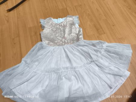 Mädchen Kleid, Festlich, Tüll,Rosa Muster