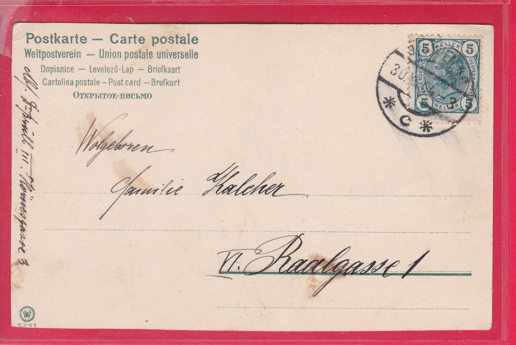 Cartoline postali: FROHES NEUJAHR, 30.12.1904 – Usato da Oberrieden venduto da Gebirgsstelze 1