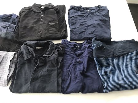 5 Langarm Pyjamas Grösse L Blau Schwarz Calida Manor ADAMS
