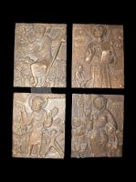 4 Bronzereliefs Heilige von Egino Weiner