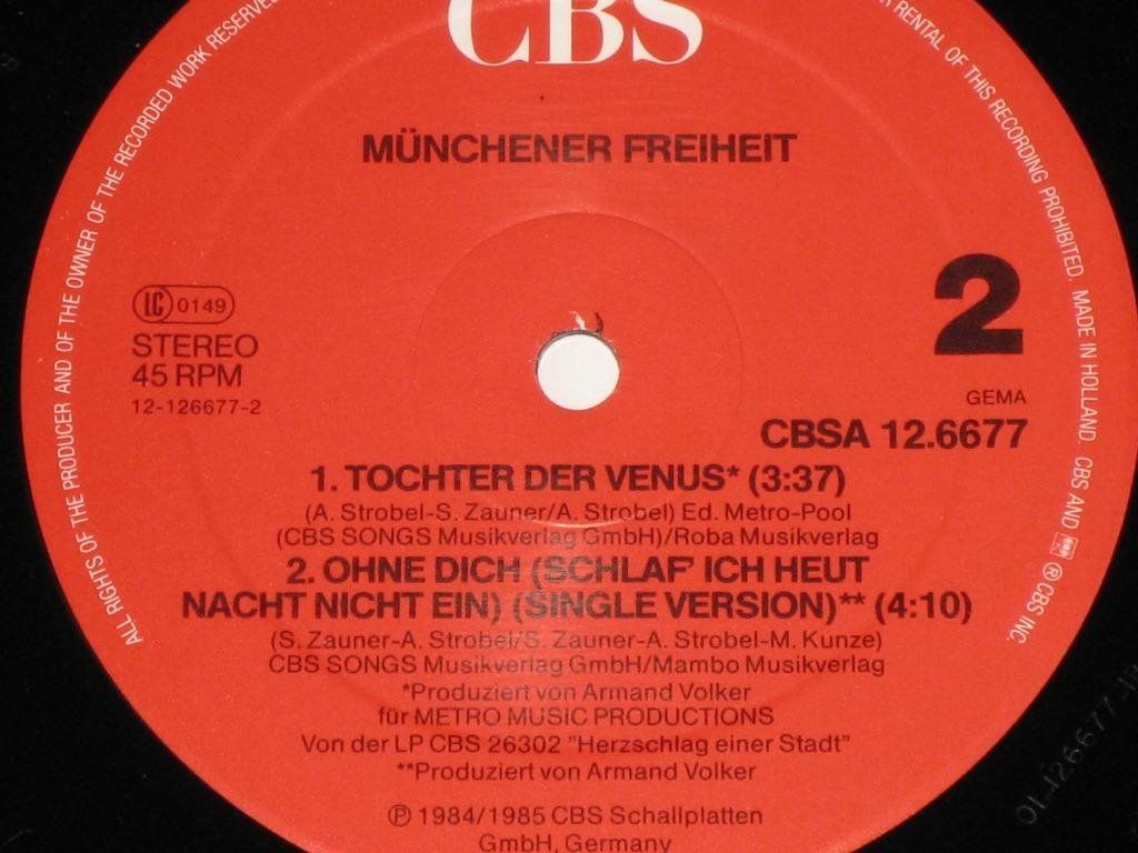 Vinyles: MAXI - MÜNCHENER FREIHEIT – D'occasion à Steckborn par Quo7 2