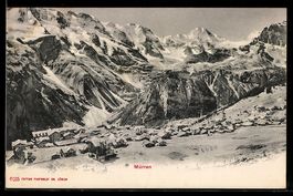 Mürren, Dorfansicht mit verschneiter Be