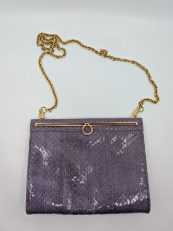 Vintage Lila Ledertasche, Abendtasche, Clutch