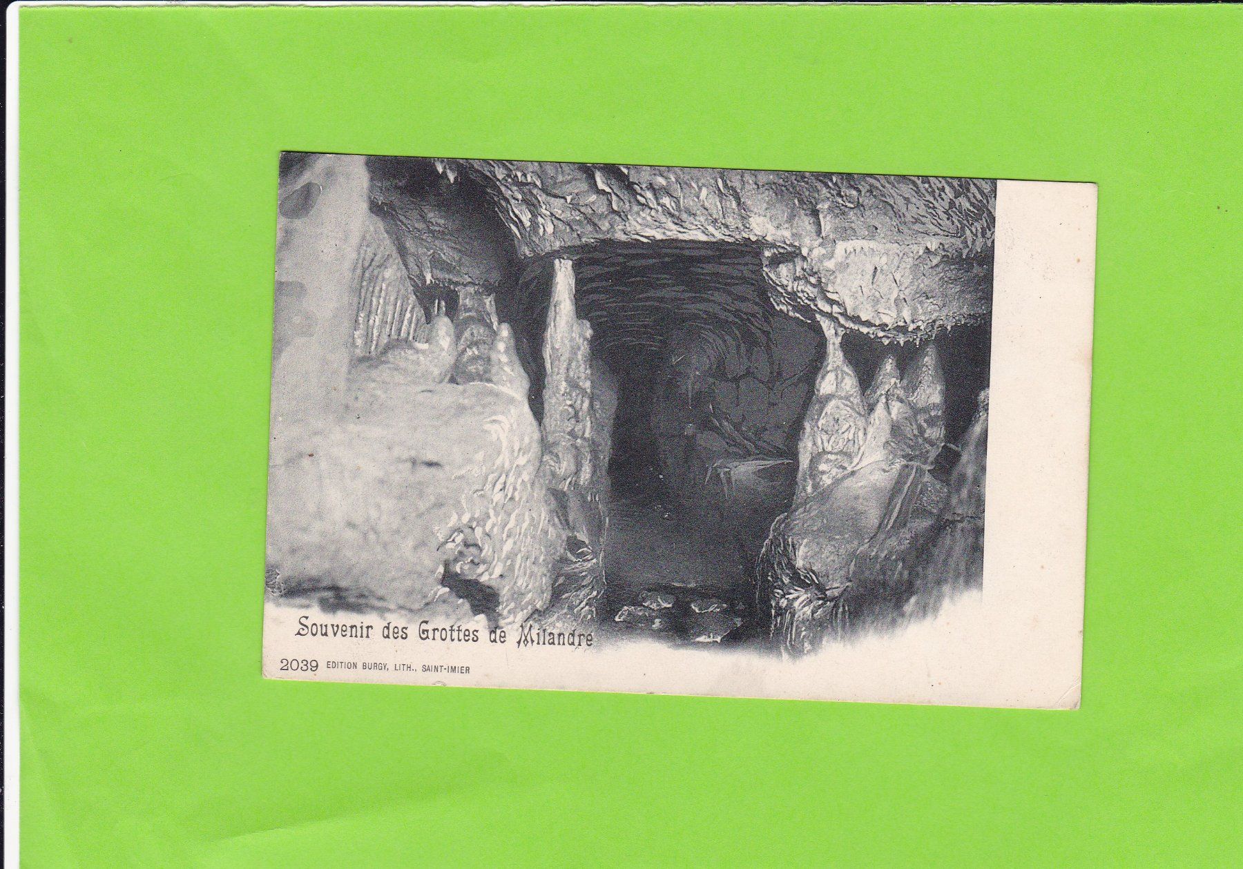 Cartoline postali: Souvenir des Grottes de Milandre--1906 – Usato da St. Peterzell venduto da neckertal