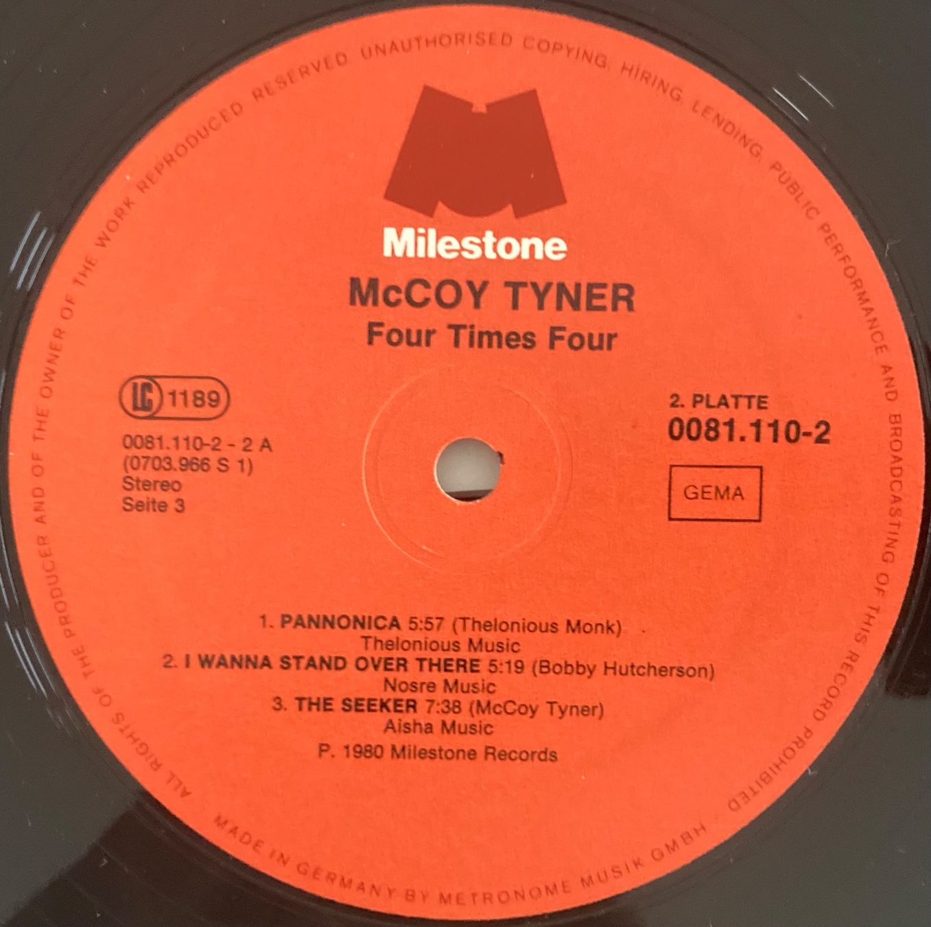 Dischi in vinile: MCCOY TYNER - 4 X 4 – Usato da Poliez-Pittet venduto da Newtown-Records 3