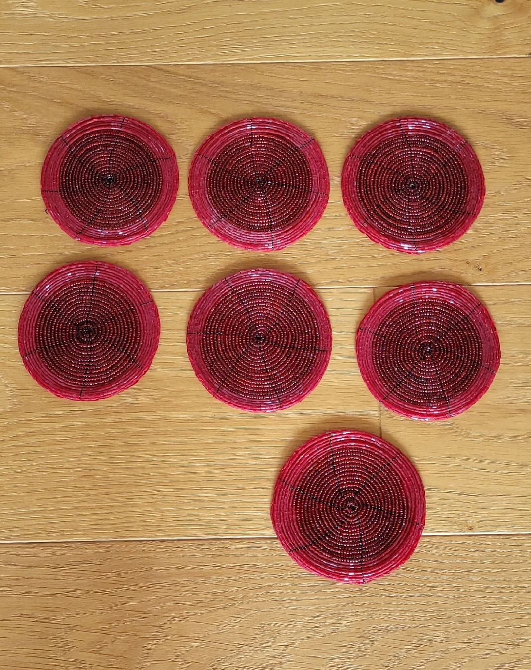 Untersetzer: Glasuntersetzer aus Glasperlen rot – Gebraucht aus St. Gallenkappel von mytimes