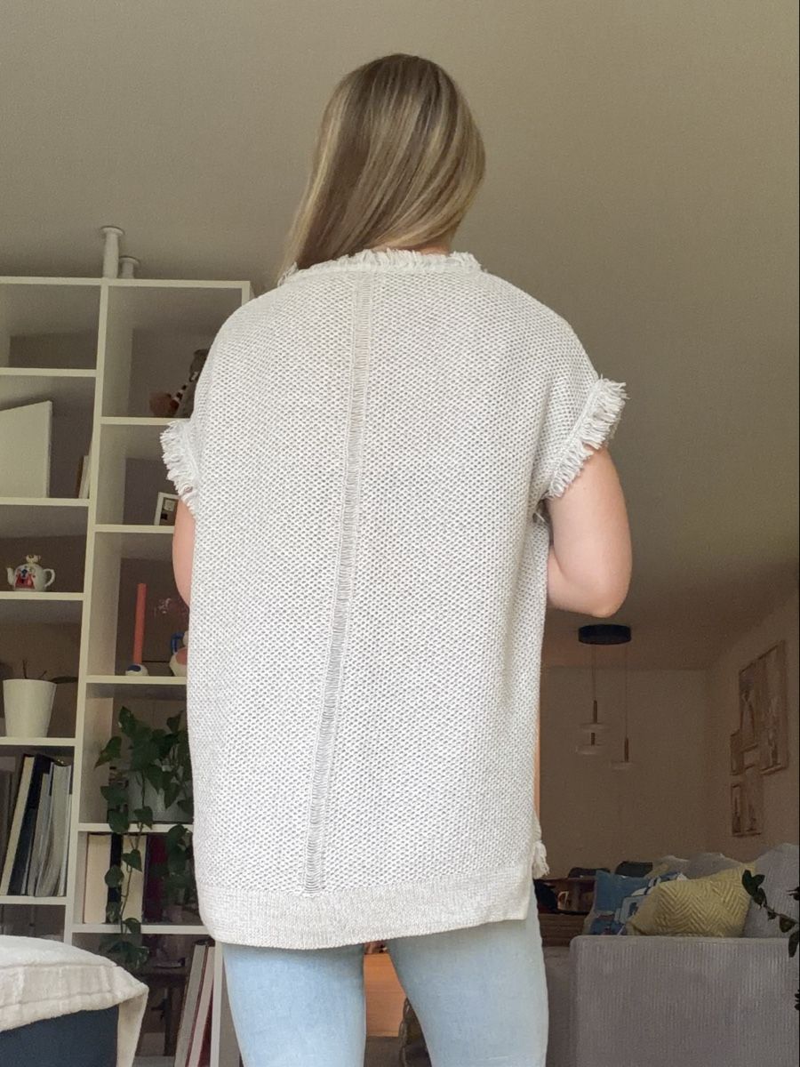 Maglioni & Felpe: WEISSER STRICKPULLOVER MIT FRANSEN – Usato da Zürich venduto da dbu_s8p2 1