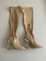 Botte CuissardeTruffle Collection beige talon transparent 37