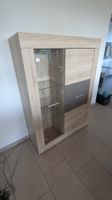 Highboard mit Vitrine + Beleuchtung - Sideboard - Schrank