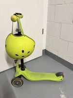 Kids scooter with helmet, green, 🛴