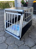 Hundetransportbox Aluminium schwarz silber guter Zustand