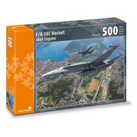 carta.media Puzzle 500 Teile F/A-18C Hornet über Lugano