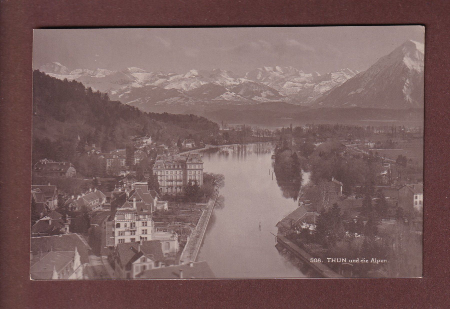 Ansichtskarten: THUN und die Alpen – Gebraucht aus Pully von nicecards