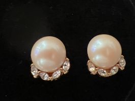 Vintage Ohrclips von Nina Ricci vergoldet gut erhalten