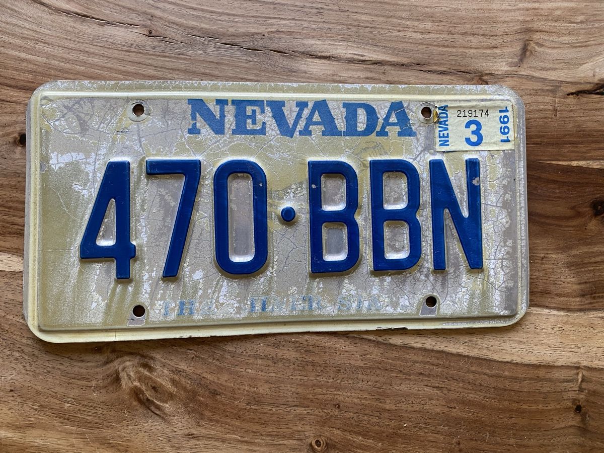 Schilder: Nevada Nummernschild 470 BBN von 1991 – Gebraucht aus Thörishaus von luc_nsv9