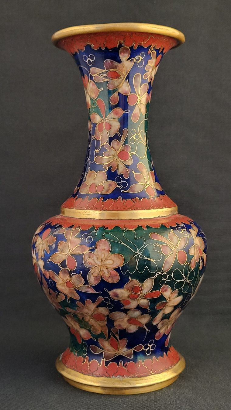 Vasi & Recipienti: Cloisonne-Vase mit Blumen – Usato da Basel venduto da spinne02