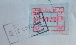 Automatenmarke 21.3.82 (Appenzell) auf Beleg