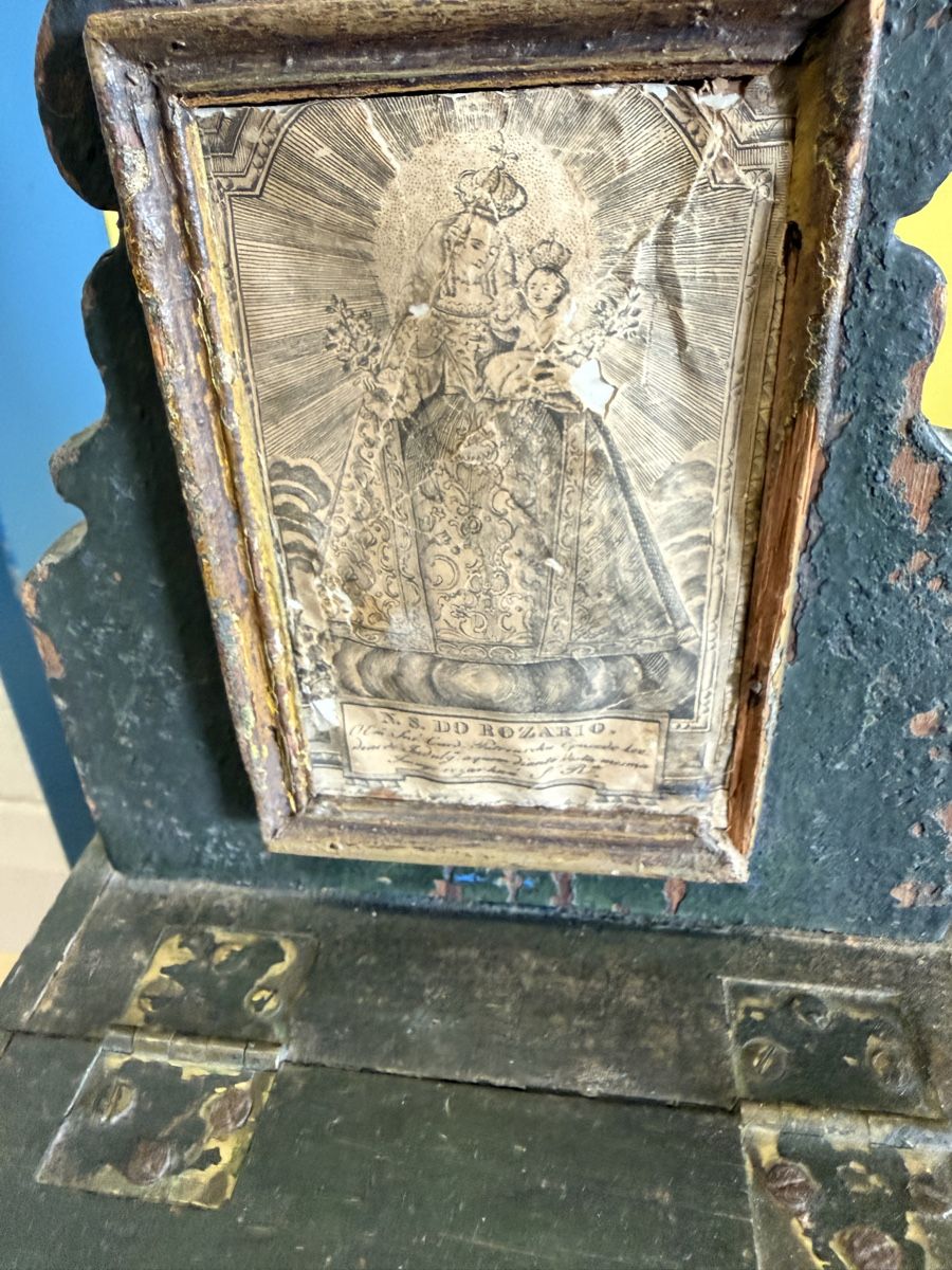Salvadanai: Alte Spardose mit religiösem Bild Holz  – Usato da Strengelbach venduto da RaenAntikDesign 9