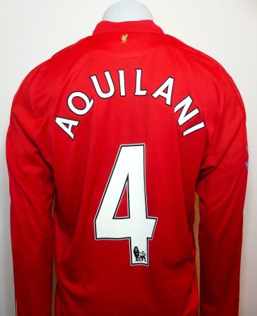 Home, Liverpool 2009-2010, Match ISSUED shirt foot Aquilani