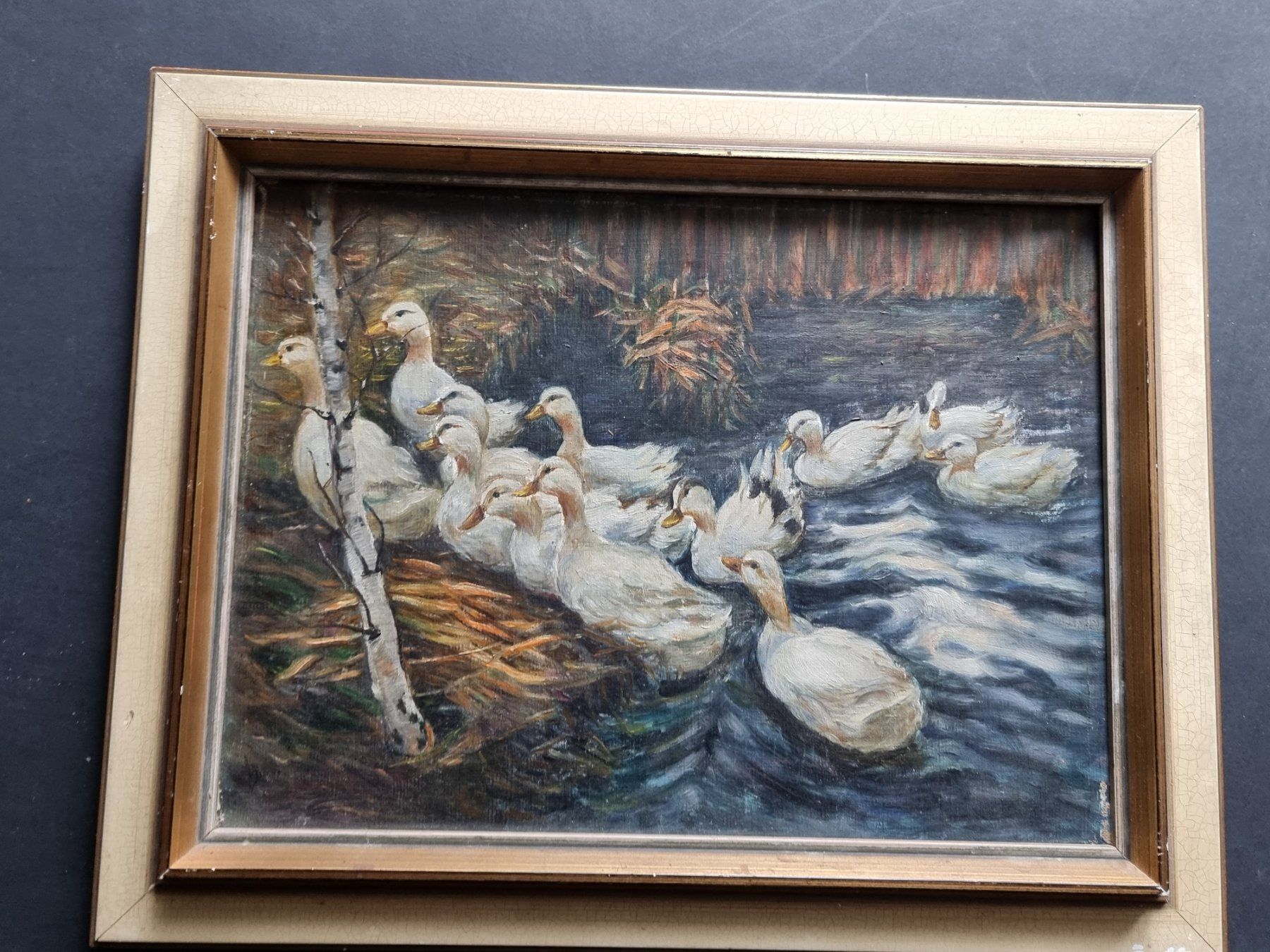 Gemälde: GEMÄLDE MIT ENTEN AUF KEILRAHMEN MIT RAHMEN – Gebraucht aus Gersau von kunst-online 3