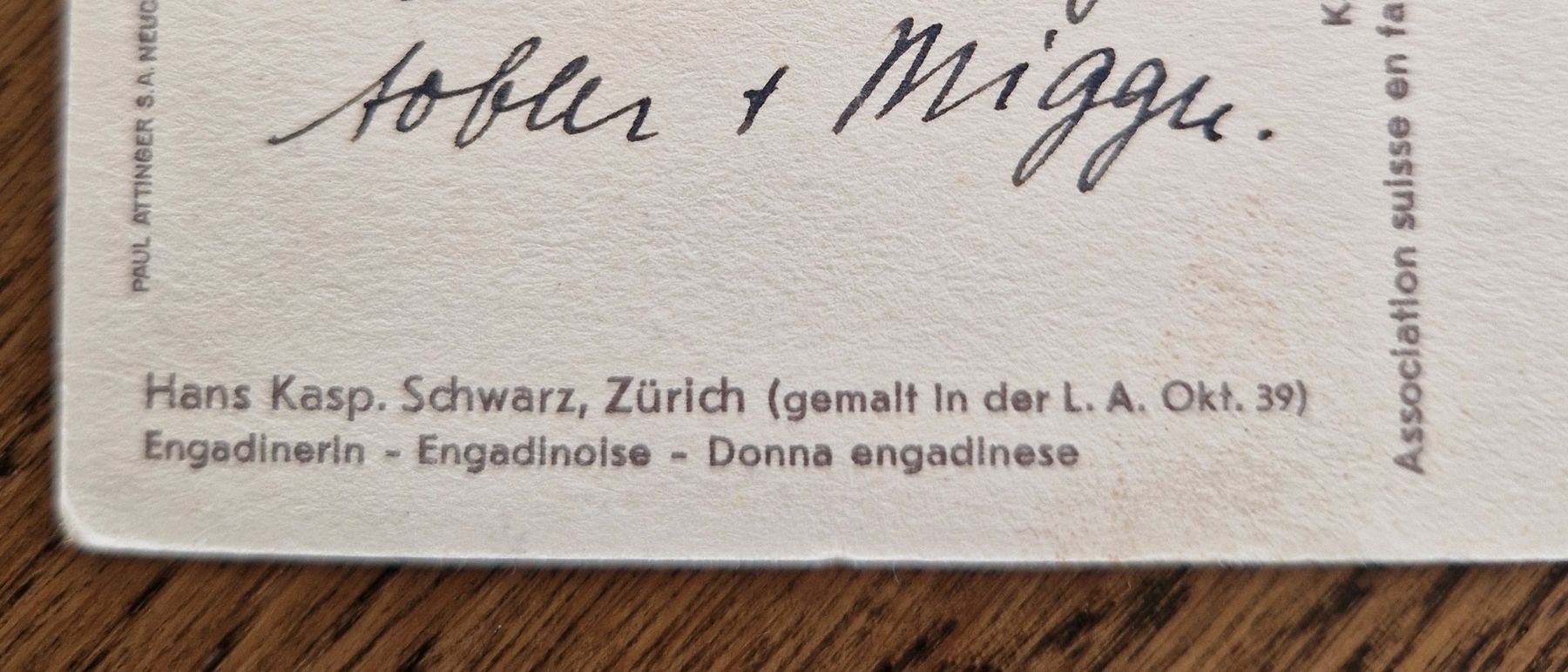 Cartoline postali: Die Engadienerin, Pro Infirmis 1941 – Usato da Ebikon venduto da Donar50 1