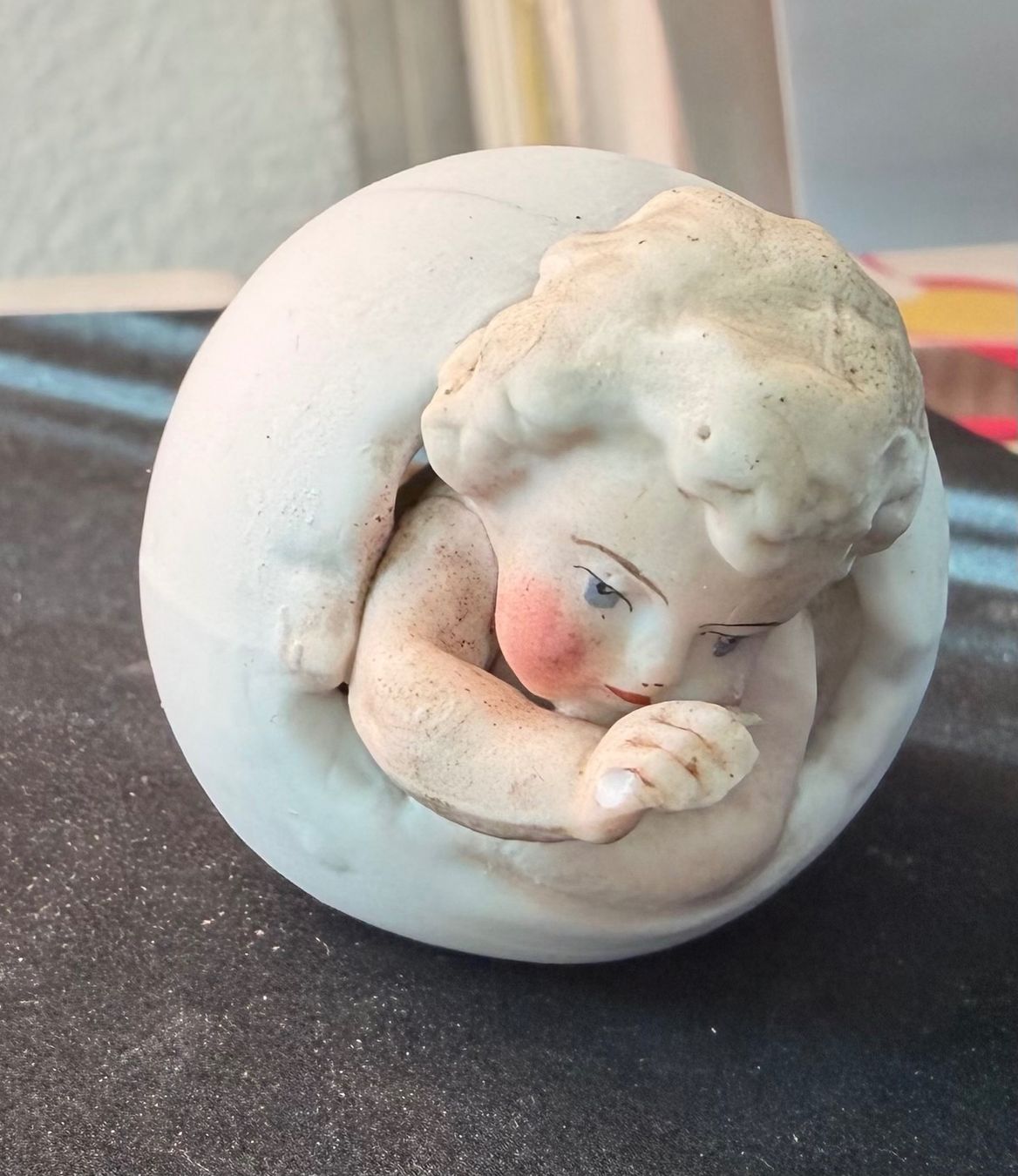Statuette: Antike Figur Baby im Ei oder Putto im Ei, Geburtsei, Geburt – Usato da Egg b. Zürich venduto da Mogli93 3
