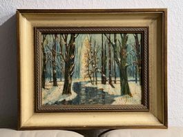 IMPRESSIONISTISCHES GEMÄLDE "NACHT IM WALD" 1923, signiert!