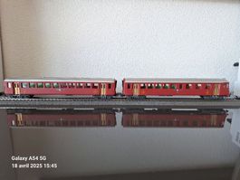 HAG HO. Voiture pilote 2cl + voiture 2cl de la compagnie MO