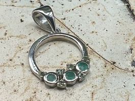 Anhänger Sterlingsilber mit Smaragd und Peridot