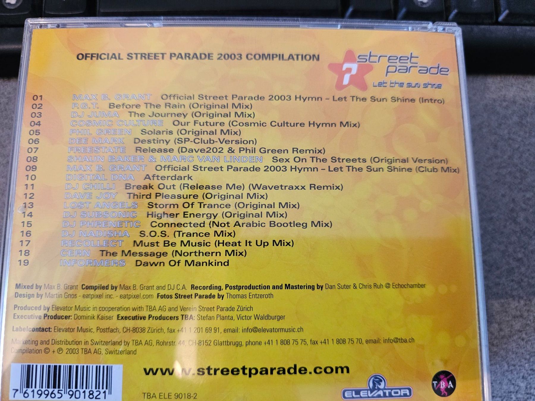 CD: Streetparade 2003-DJ Max B grant/oxa – Usato da Bremgarten AG venduto da musiccollector 1