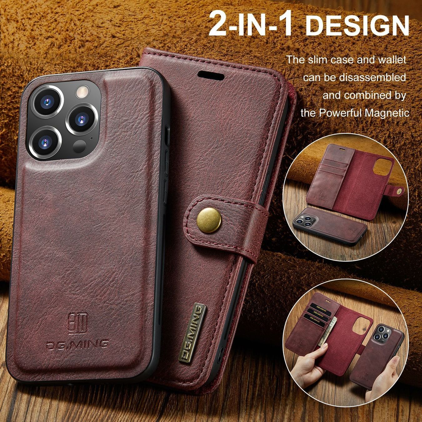 Cover & Protezioni schermo: iPhone 15 pro  - Portefeuille détachable coque solide rouge – Nuovo e nell'imballaggio originale da Morges venduto da DigiAC 2